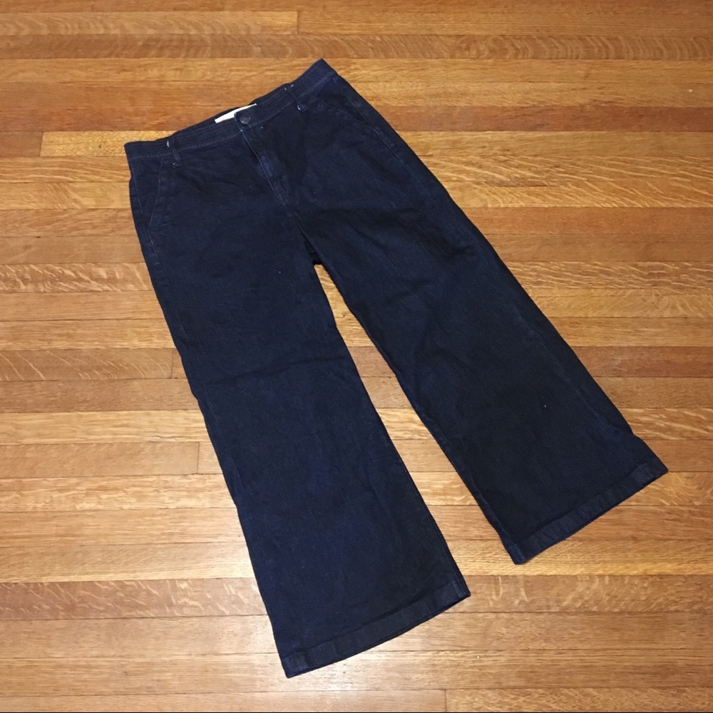Gap super high rise wide leg jeans—dark denim